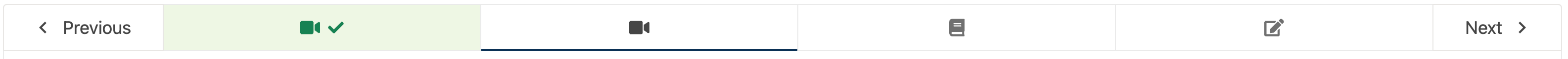 The unit navigation bar on a unit page in the LMS.